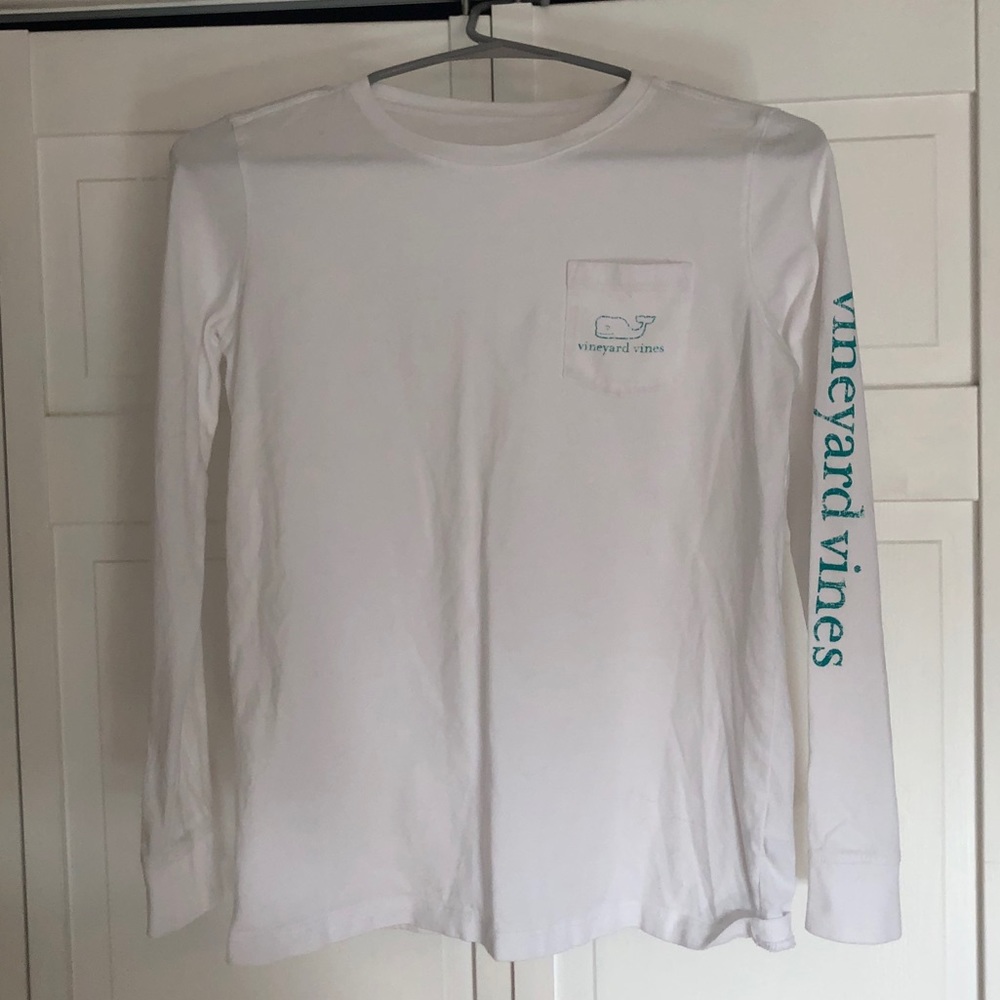 Kids White Long Sleeve Vineyard Vines Tee